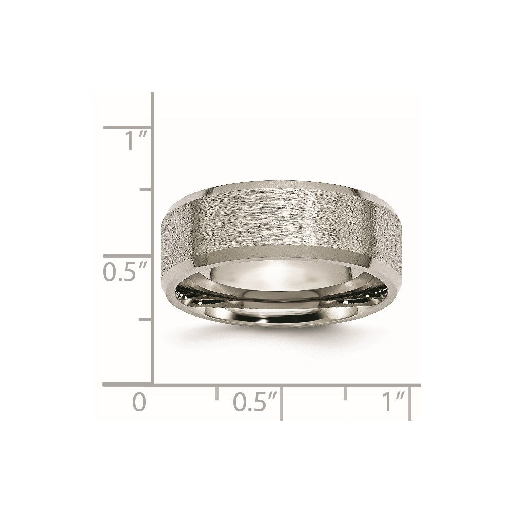 Titan Abgeschrägt Kante 8mm Satiniert und Gebürstet Ring