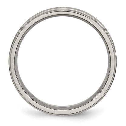 Titan Ridged Kante Weave Design 6mm Poliert Ring