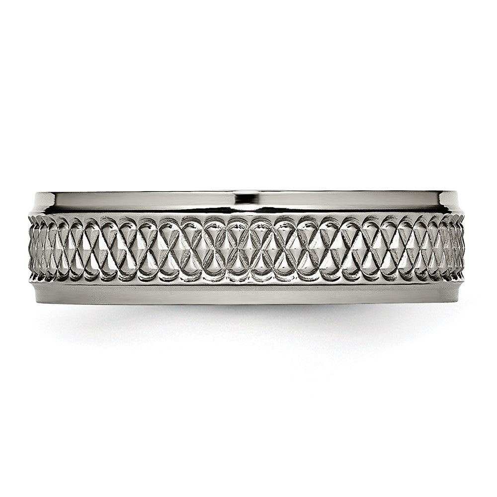 Titan Ridged Kante Weave Design 6mm Poliert Ring