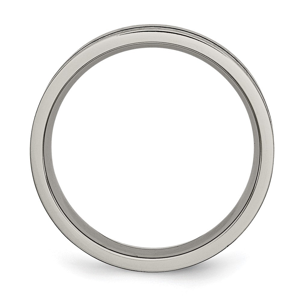 Titan Schwarz Emaille 6mm Gebürstet Ring