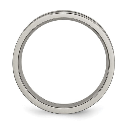 Titan Schwarz Emaille 6mm Gebürstet Ring