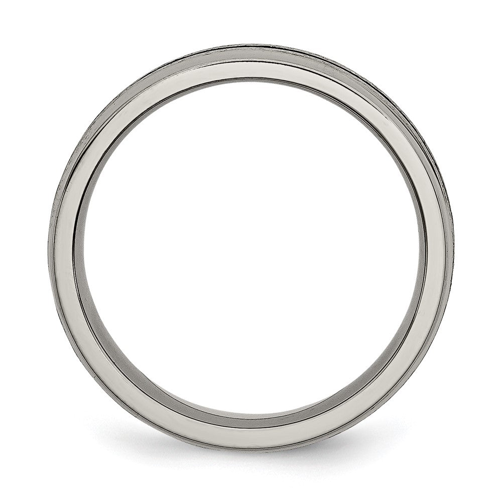Titan Schwarz Emaille 6mm Satiniert und Poliert Ring