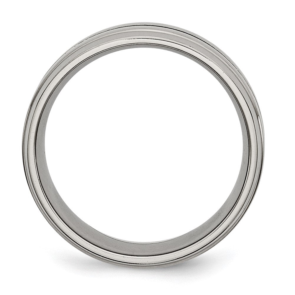 Titan Gerillt Ridged Kante 8mm Gebürstet und Poliert Ring