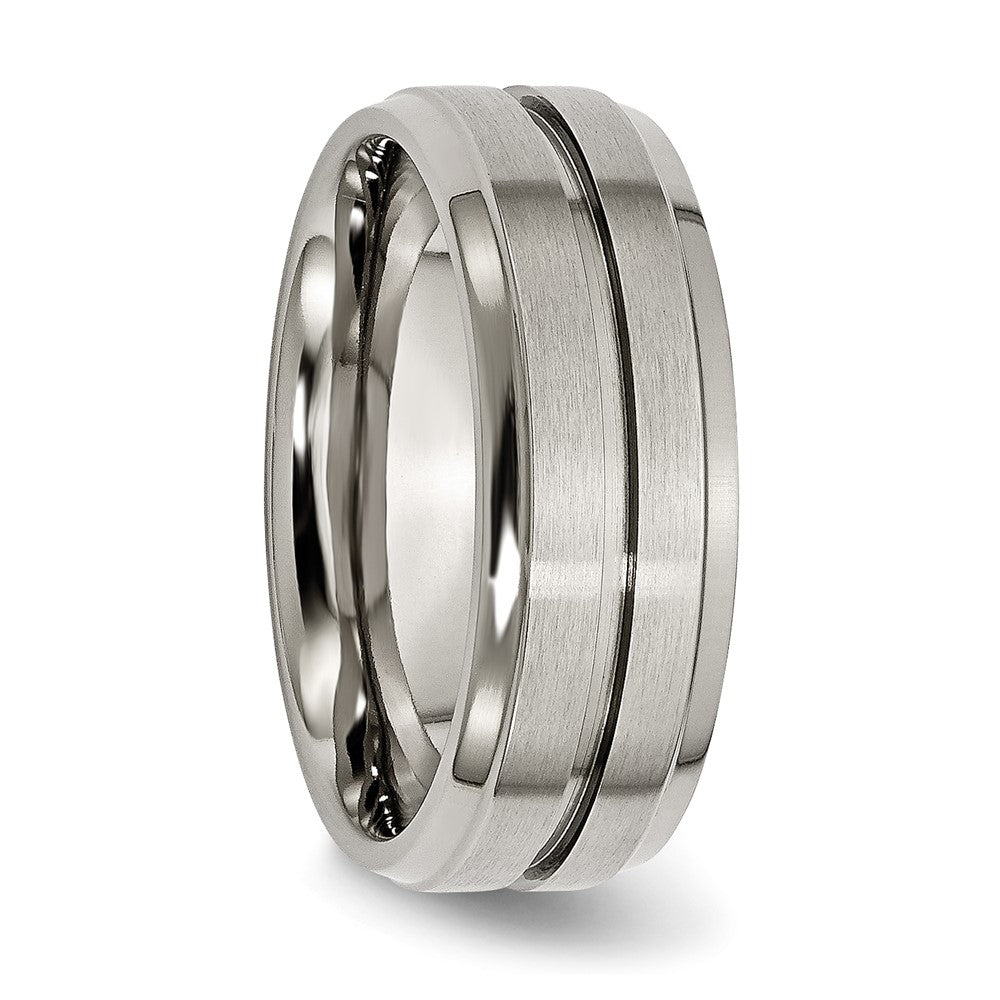 Titan Gerillt Ridged Kante 8mm Gebürstet und Poliert Ring
