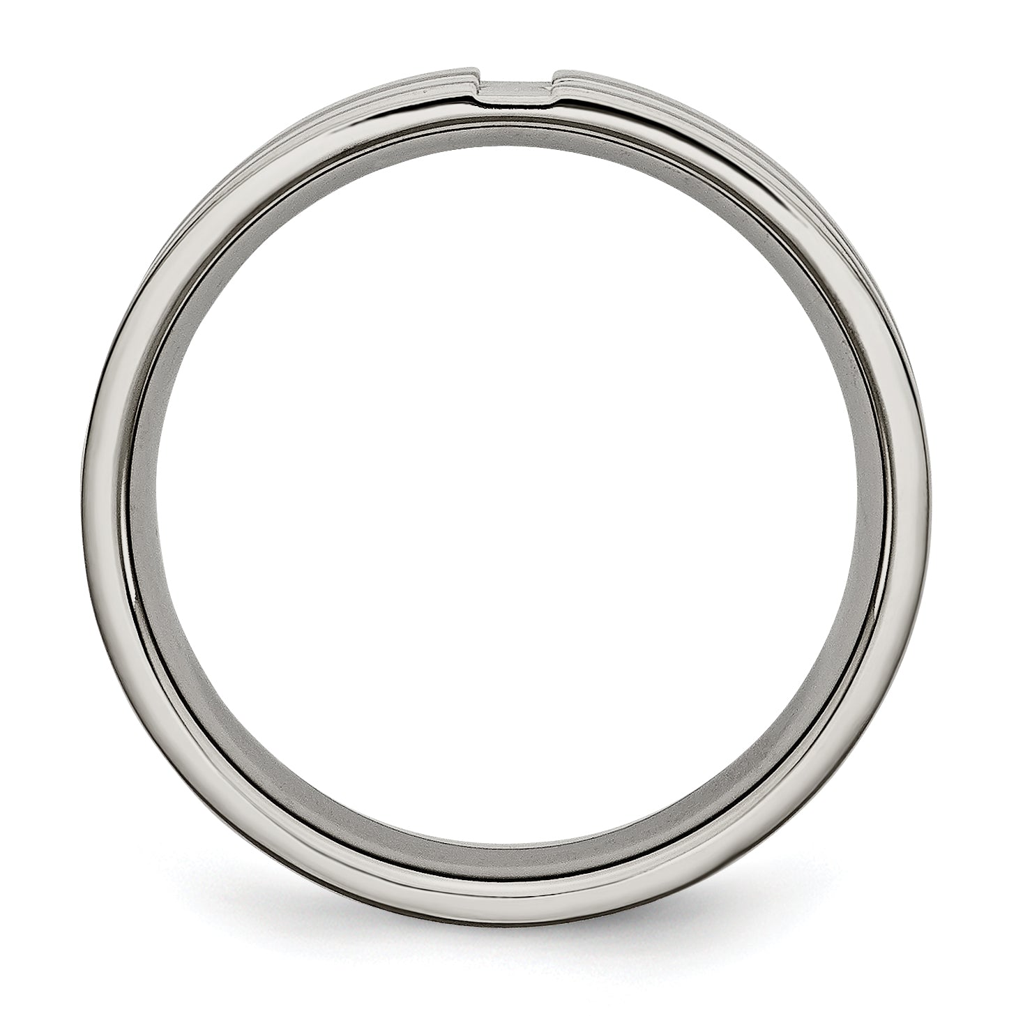 Titan Poliert 6mm Gerillt Ring