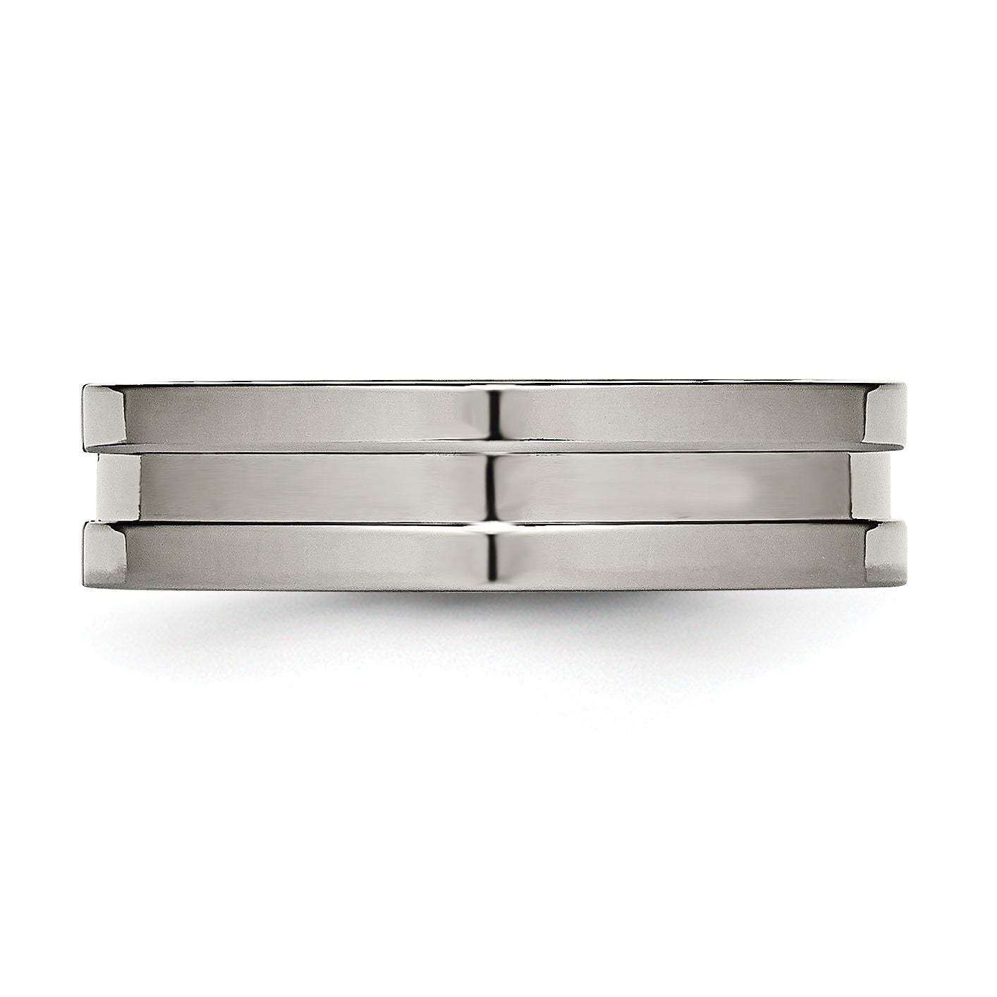 Titan Poliert 6mm Gerillt Ring