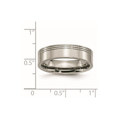 Titan Gerillt 6mm Poliert Ring