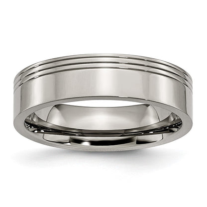 Titan Gerillt 6mm Poliert Ring