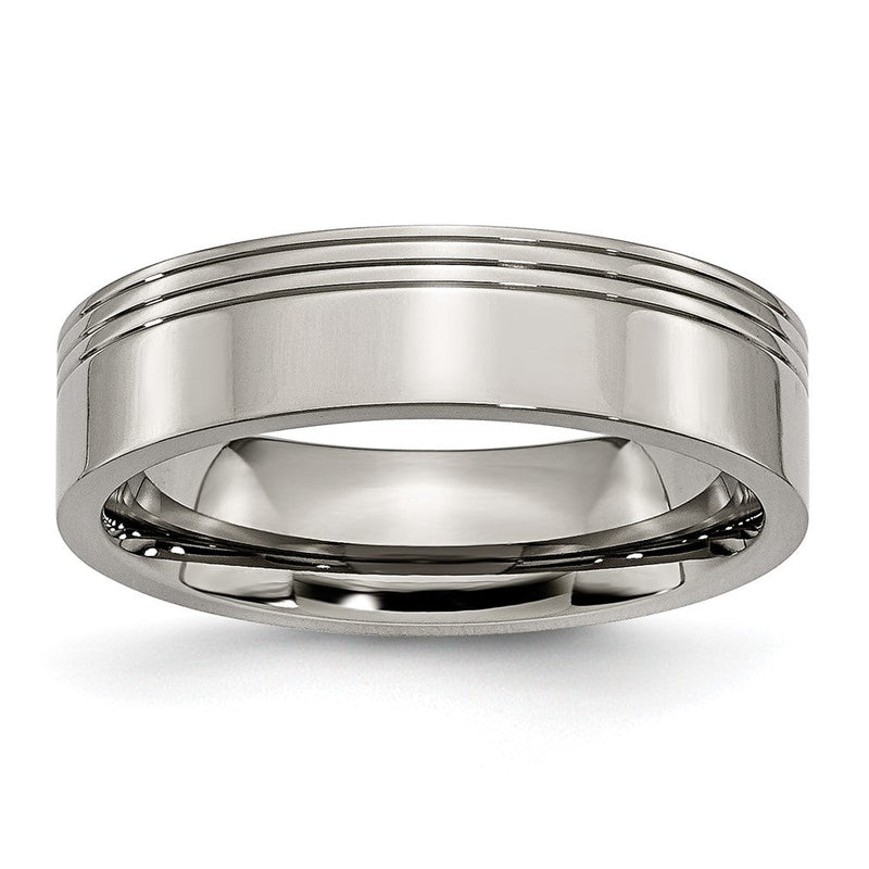 Titan Gerillt 6mm Poliert Ring