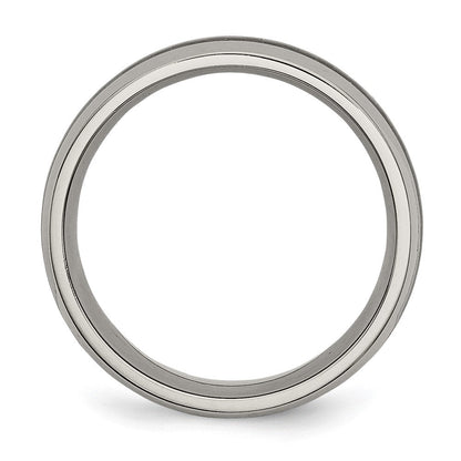Titan Poliert Schwarz Karbon Faser Einlage 8mm Ring