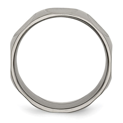 Titan Facettiert 8mm Satiniert Ring