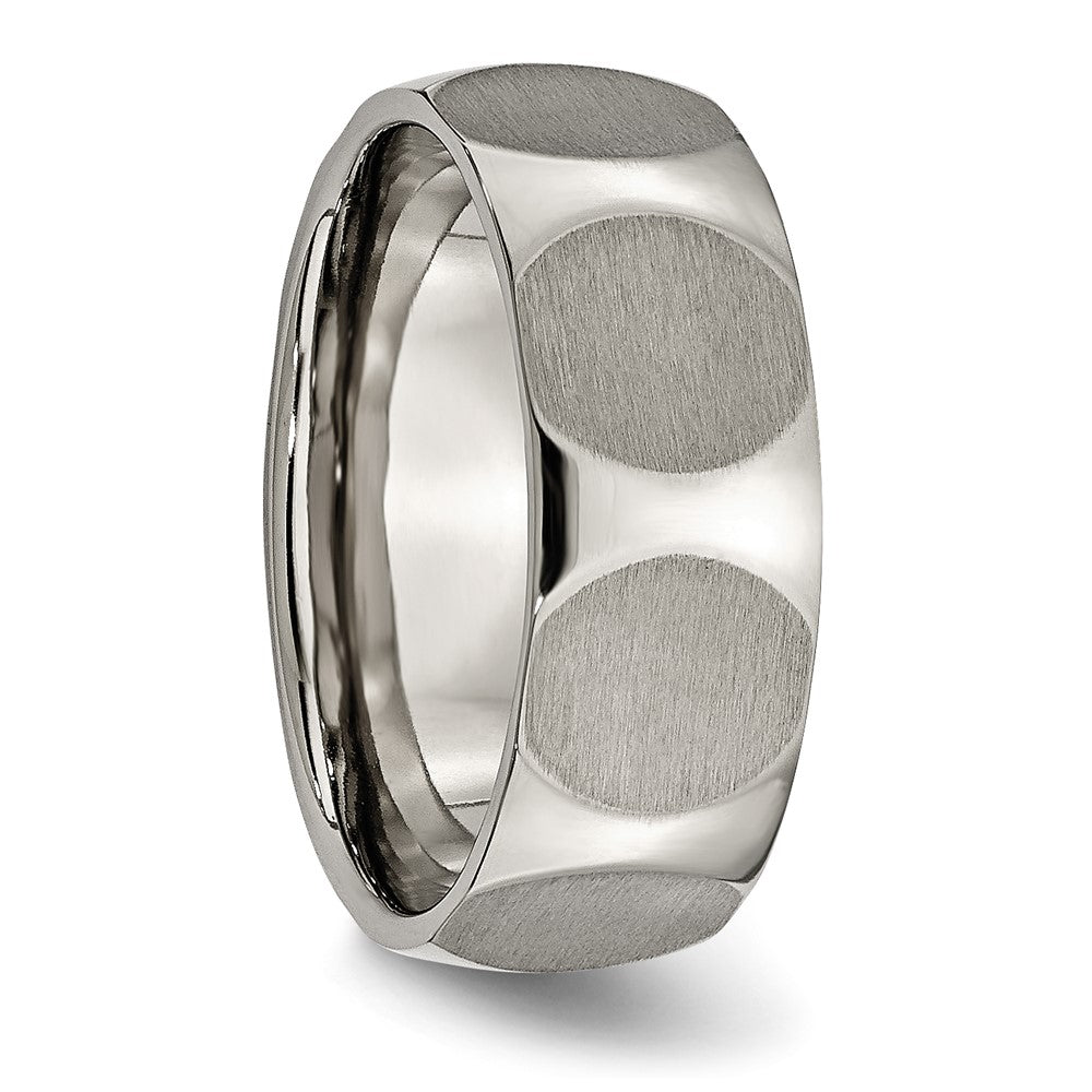 Titan Facettiert 8mm Satiniert Ring