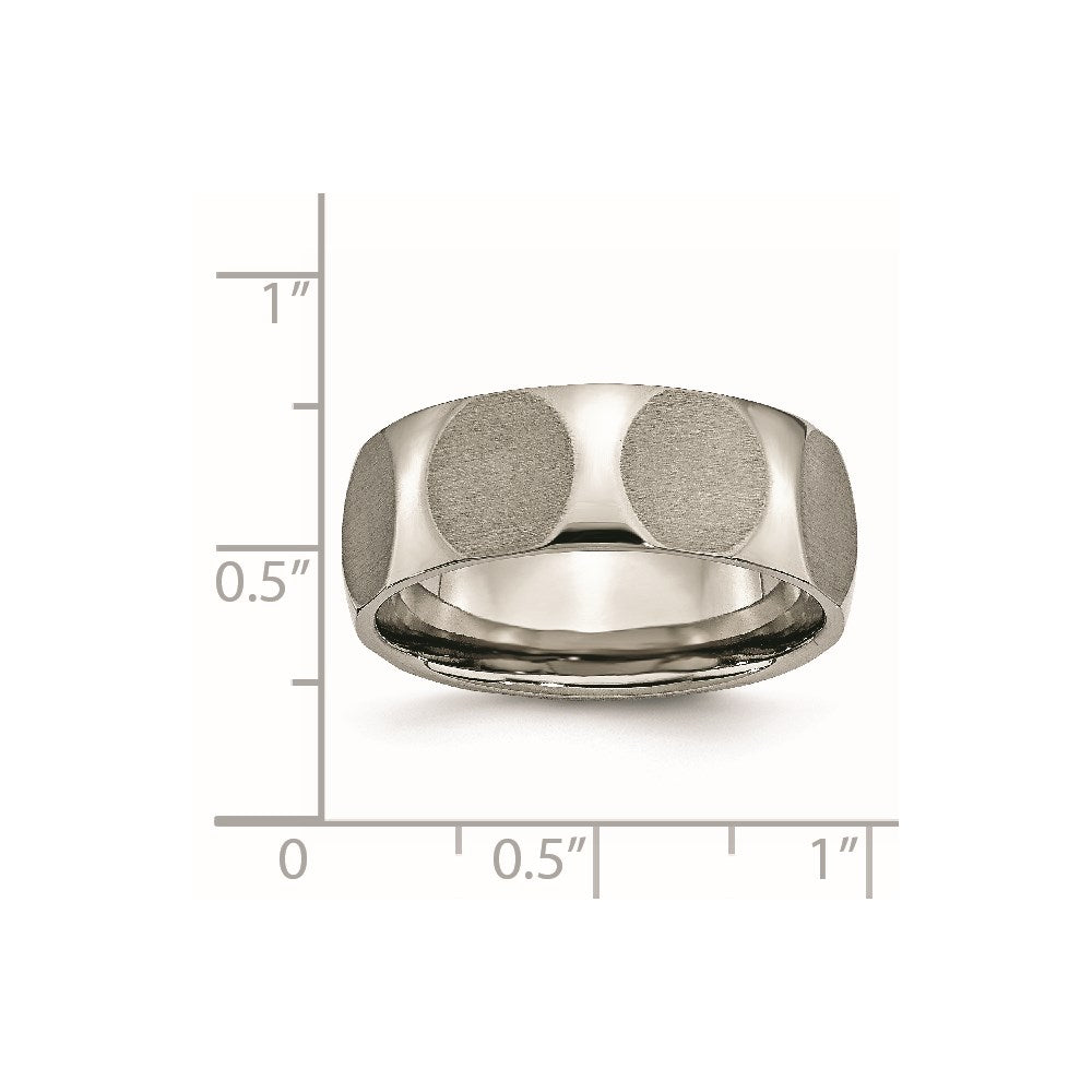 Titan Facettiert 8mm Satiniert Ring