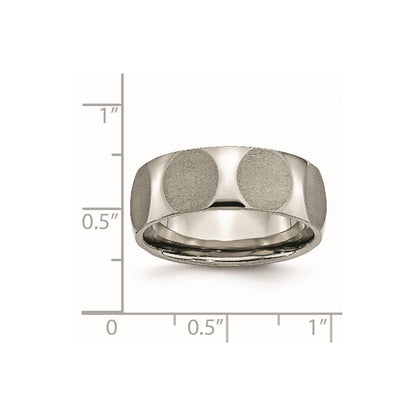 Titan Facettiert 8mm Satiniert Ring