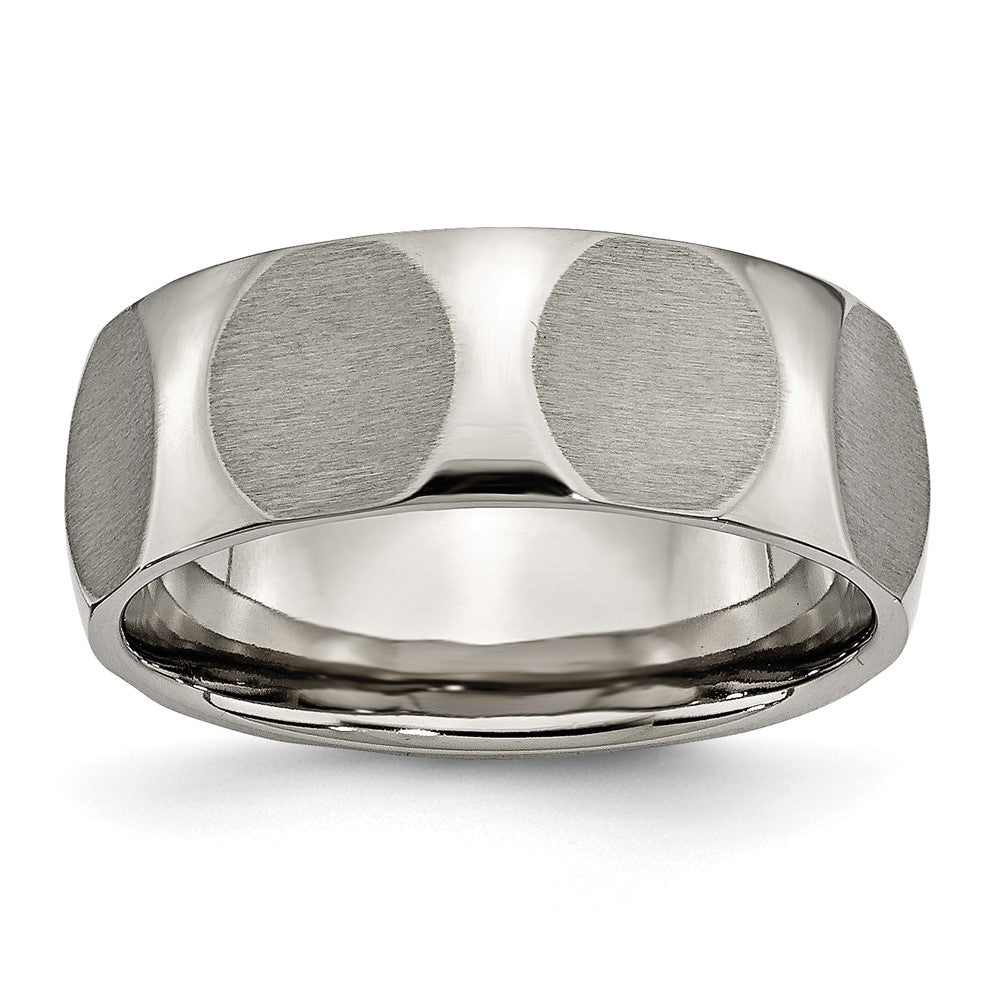 Titan Facettiert 8mm Satiniert Ring