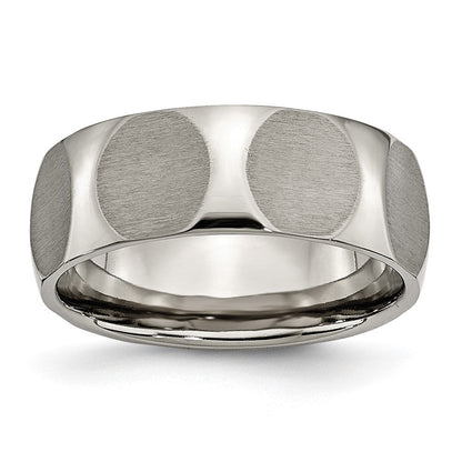 Titan Facettiert 8mm Satiniert Ring