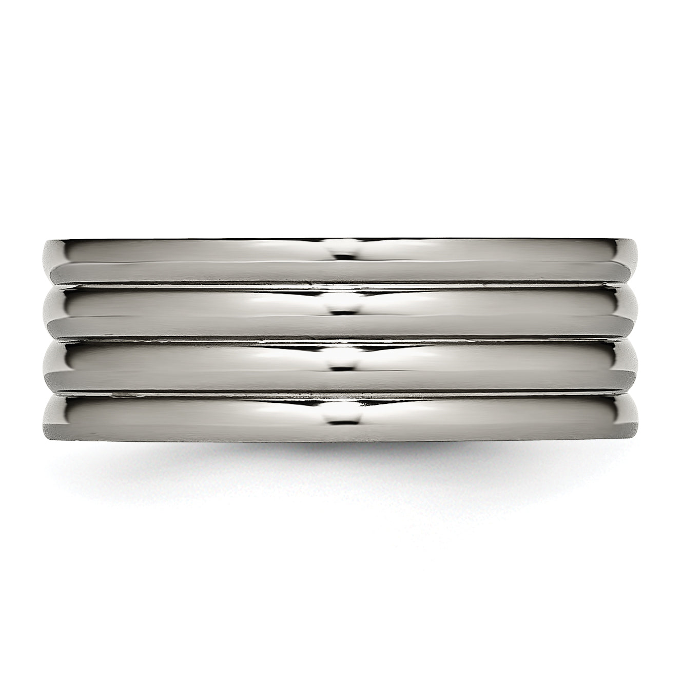 Titan Gerillt 8mm Poliert Ring