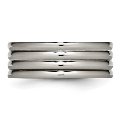 Titan Gerillt 8mm Poliert Ring