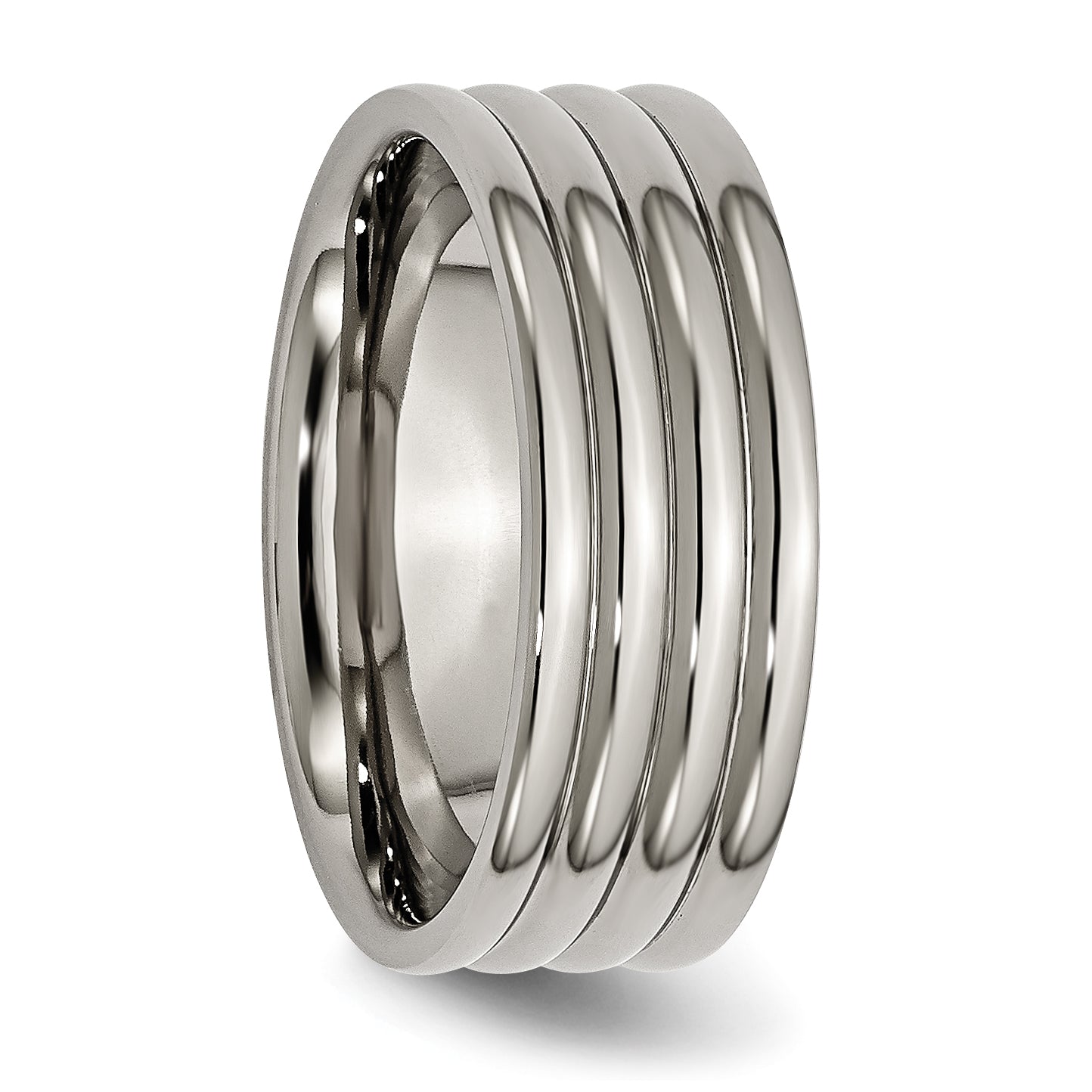 Titan Gerillt 8mm Poliert Ring