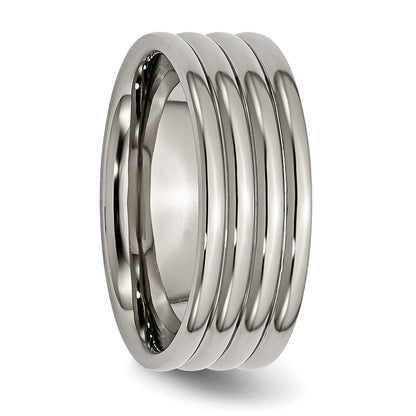 Titan Gerillt 8mm Poliert Ring