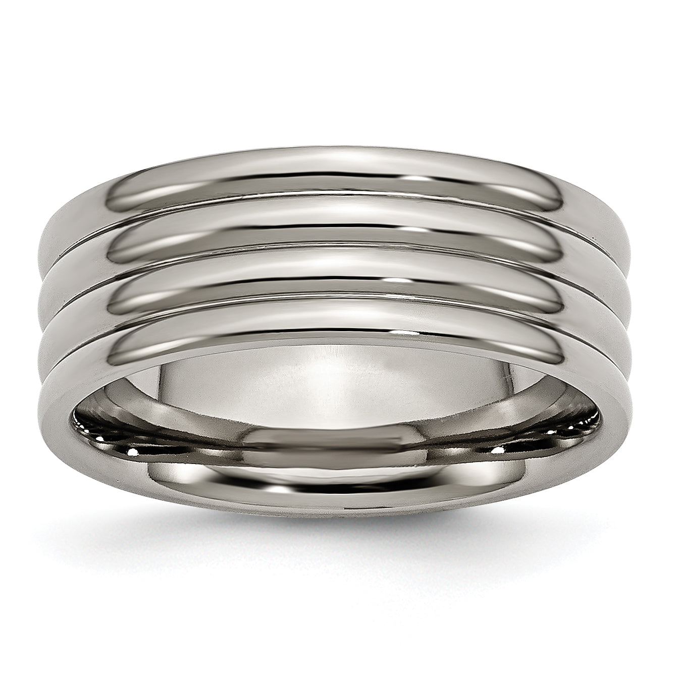 Titan Gerillt 8mm Poliert Ring