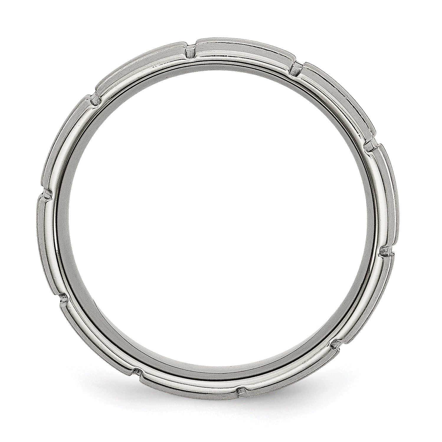 Titan Gebürstet Mittig 8mm Gerillt Ring