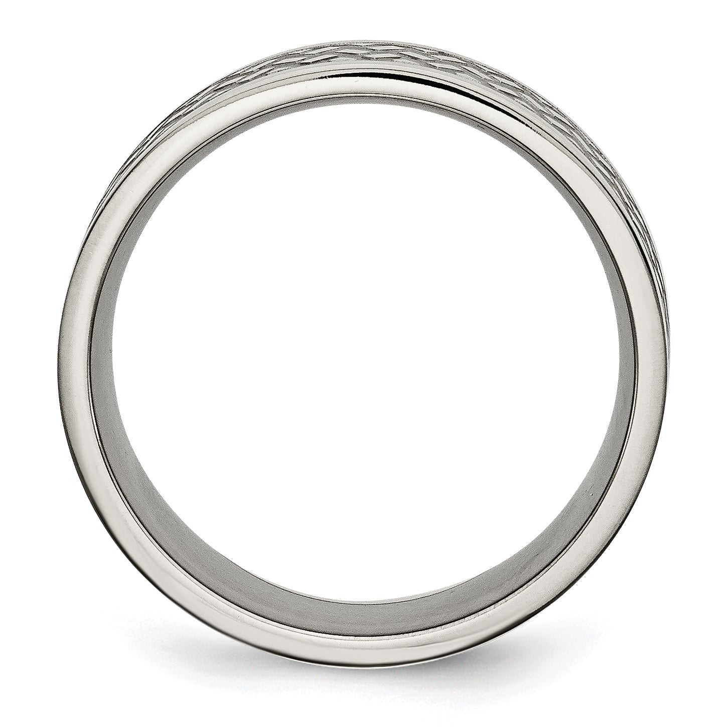 Titan Poliert 8mm Weave Design Ring