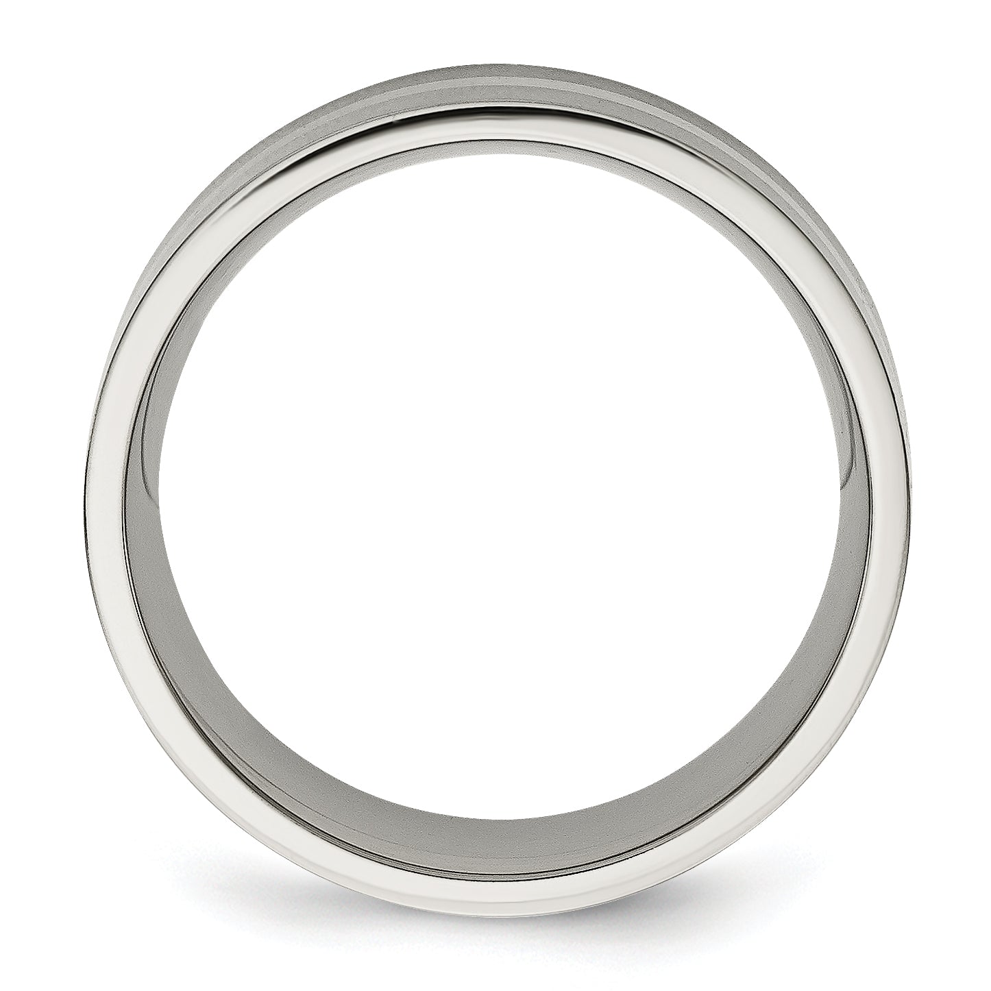 Titan/ss Titan Gebürstet Sterlingsilber Einlage 8mm Flach Ring