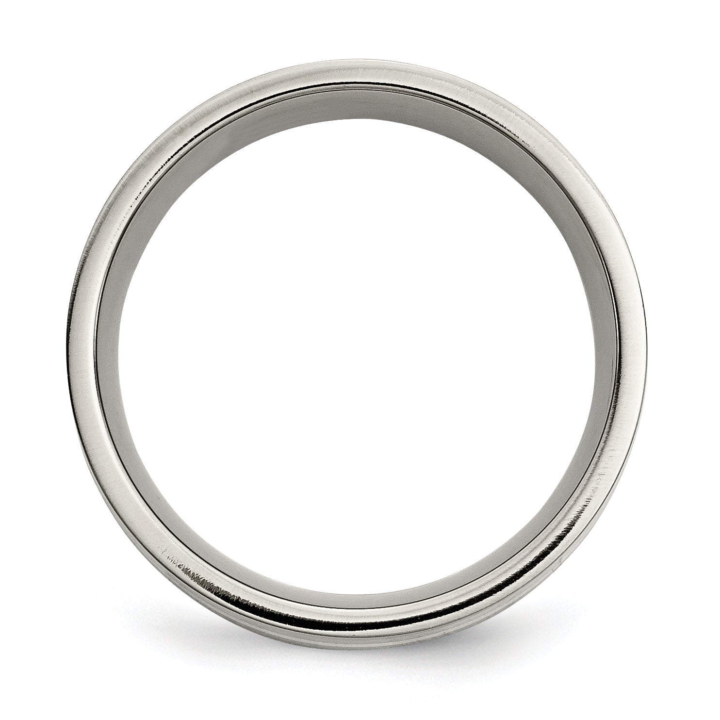 Titan/silver Bicolor Titan Poliert Sterlingsilber Einlage 8mm Flach Ring