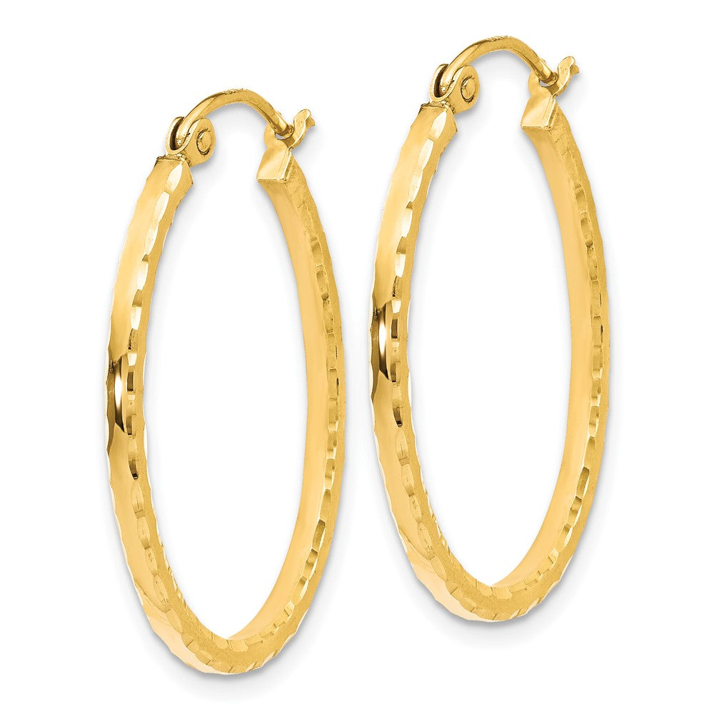 10K Gelbgold Diamantiert Klappbar Creolen