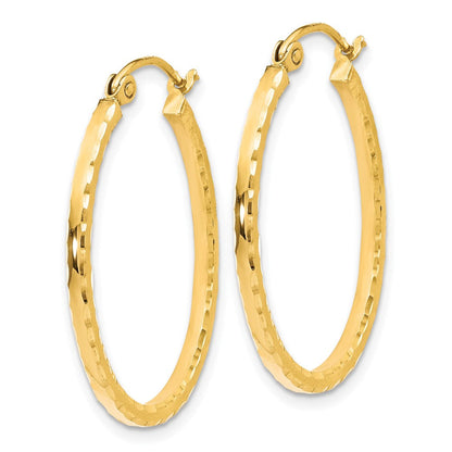 10K Gelbgold Diamantiert Klappbar Creolen