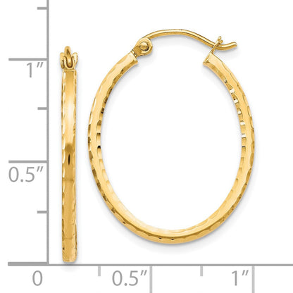 10K Gelbgold Diamantiert Klappbar Creolen