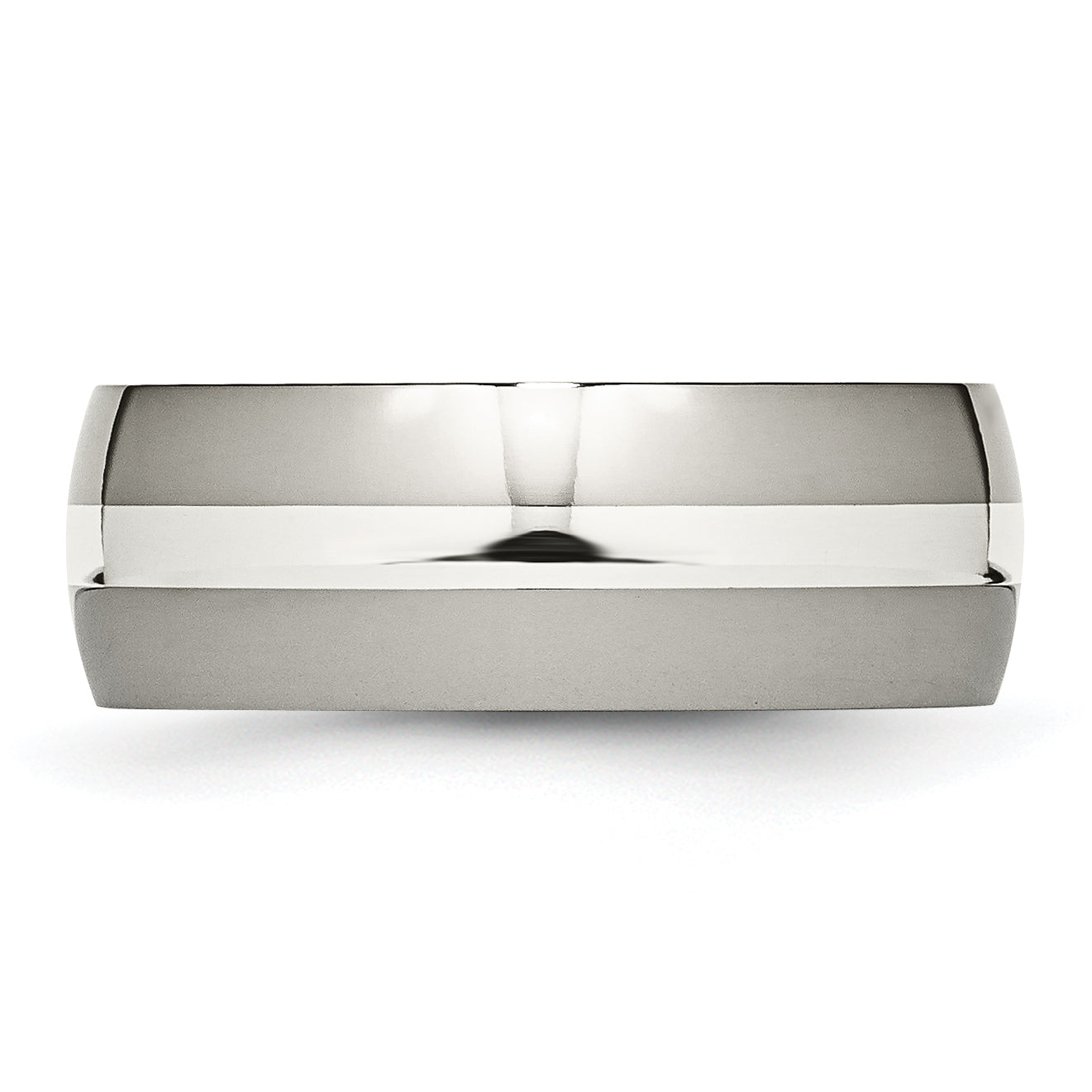 Titan/silver Bicolor Titan Sterlingsilber Einlage 8mm Poliert Ring