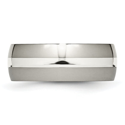 Titan/silver Bicolor Titan Sterlingsilber Einlage 8mm Poliert Ring