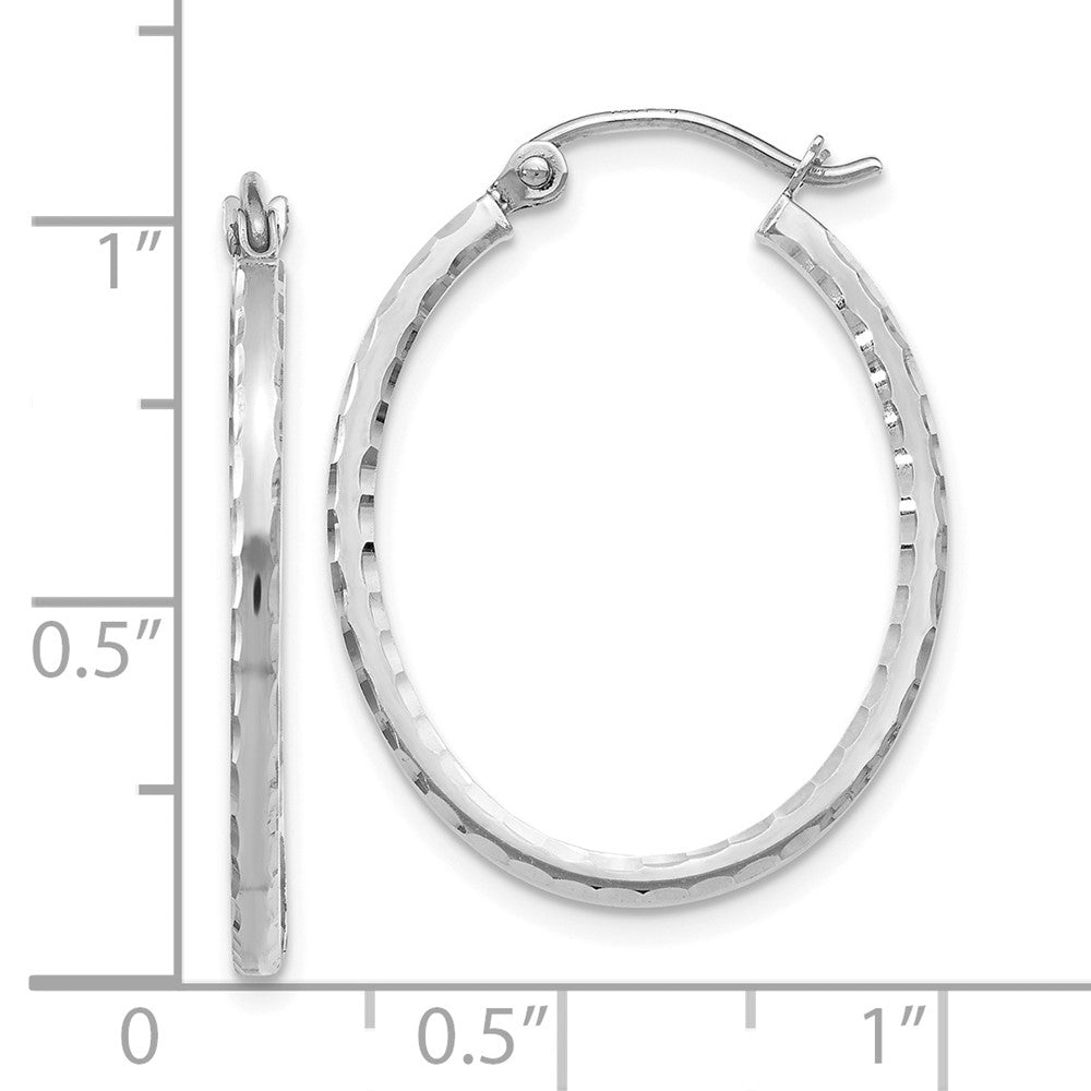 10K Weißgold Diamantiert Klappbar Creolen