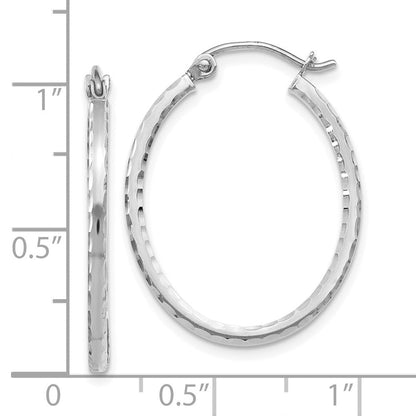 10K Weißgold Diamantiert Klappbar Creolen