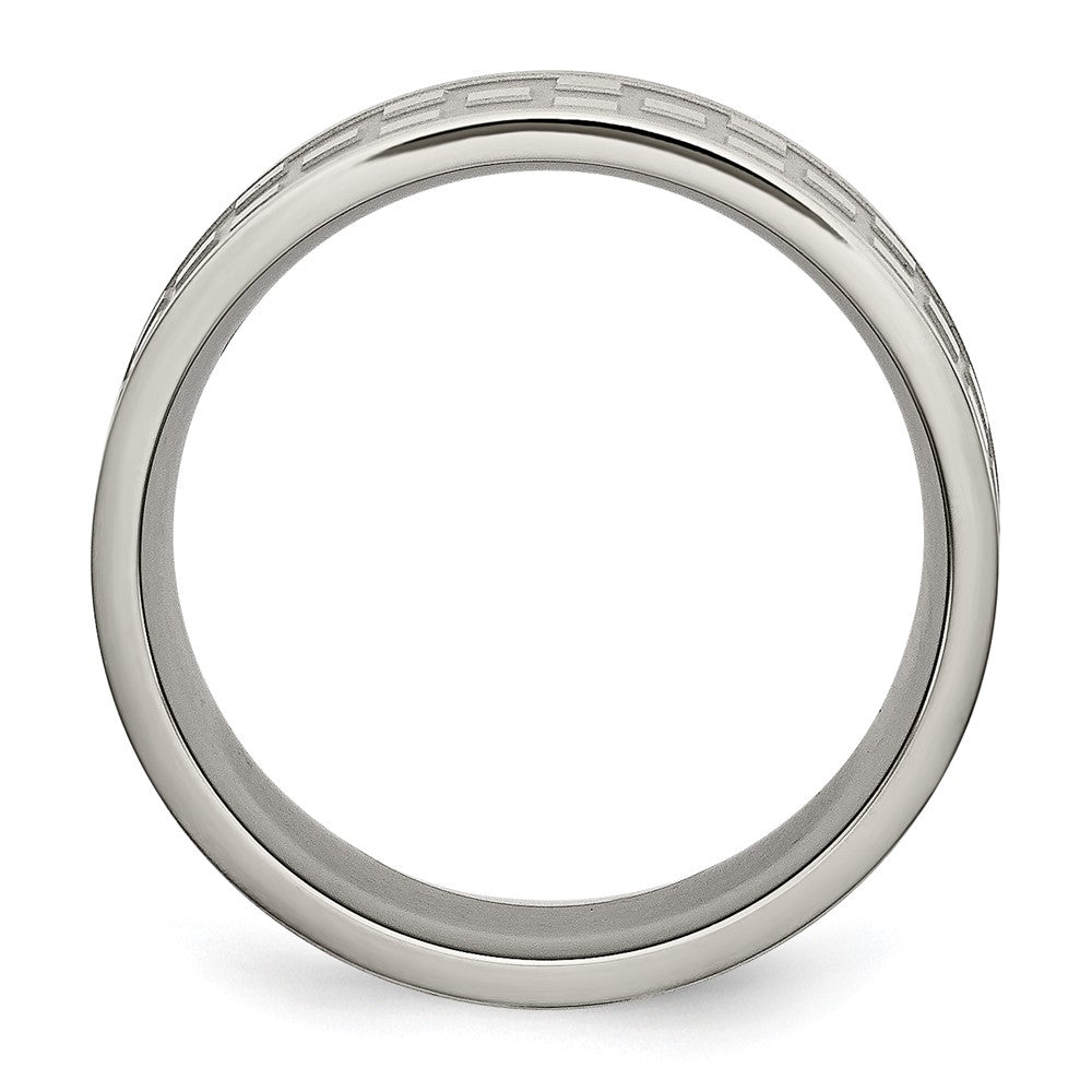 Titan Satiniert und Poliert Checkered 8mm Ring