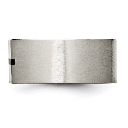 Titan 10mm Schwarz Emaille Kreuz Gebürstet Ring