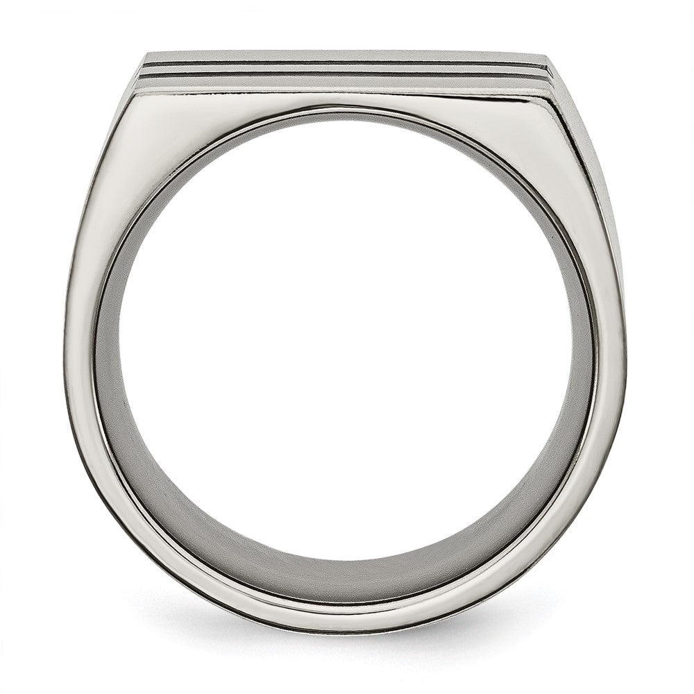 Titan Gebürstet Schwarz Emaille Stripes 10mm Ring