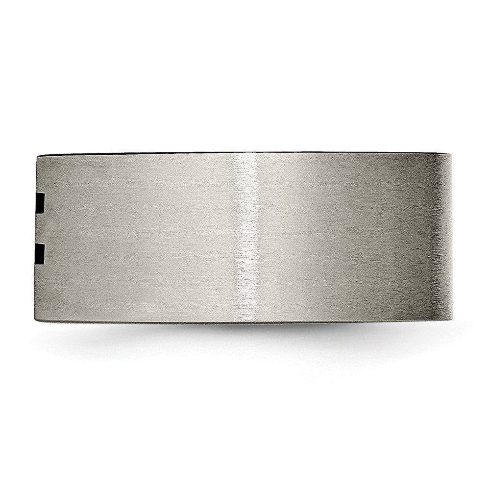 Titan Gebürstet Schwarz Emaille Stripes 10mm Ring