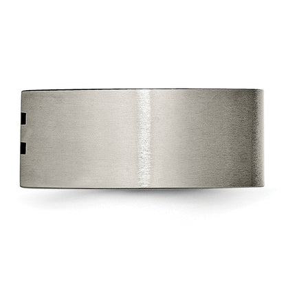 Titan Gebürstet Schwarz Emaille Stripes 10mm Ring