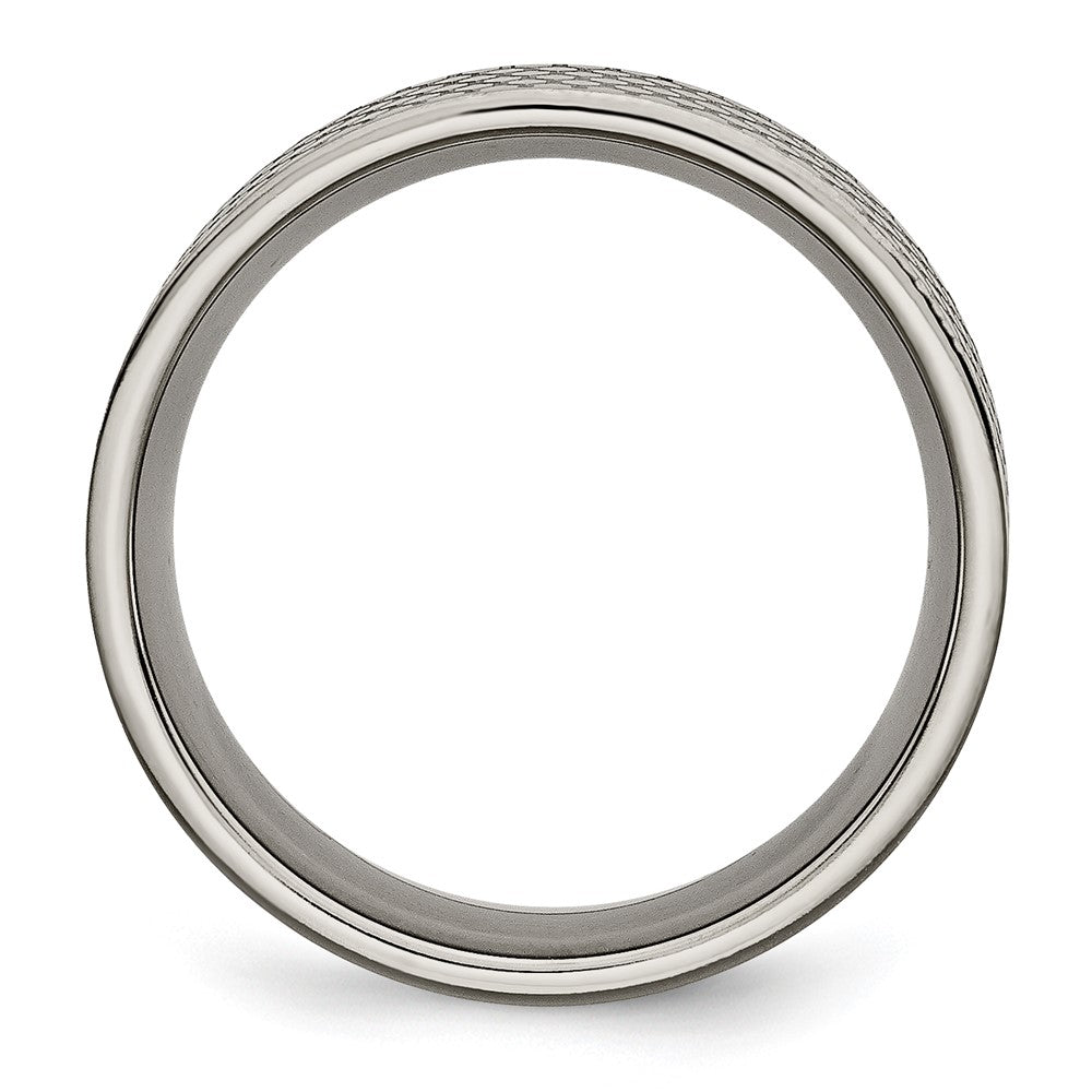 Titan Gebürstet Gemustert 8mm Flach Ring