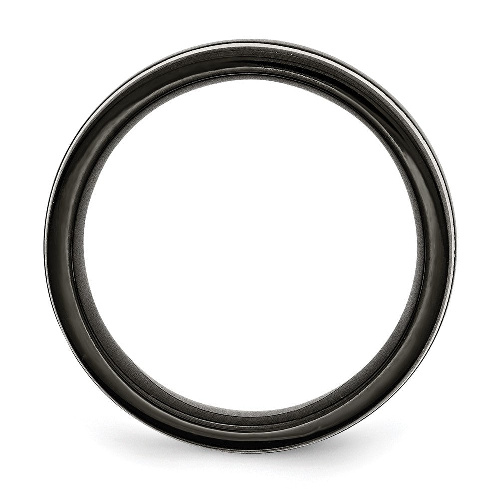 Titan 8mm Schwarz Ip Beschichtet Poliert Ring