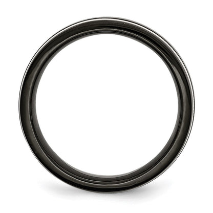Titan 8mm Schwarz Ip Beschichtet Poliert Ring