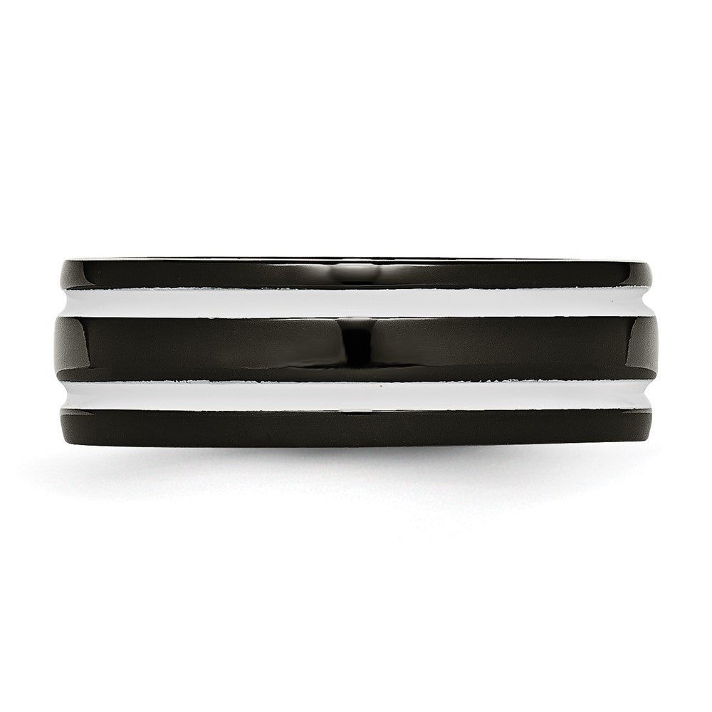 Titan 8mm Schwarz Ip Beschichtet Poliert Ring