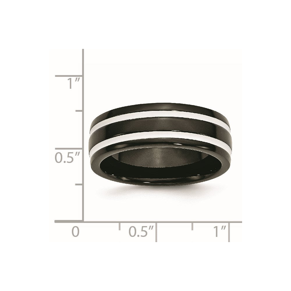 Titan 8mm Schwarz Ip Beschichtet Poliert Ring