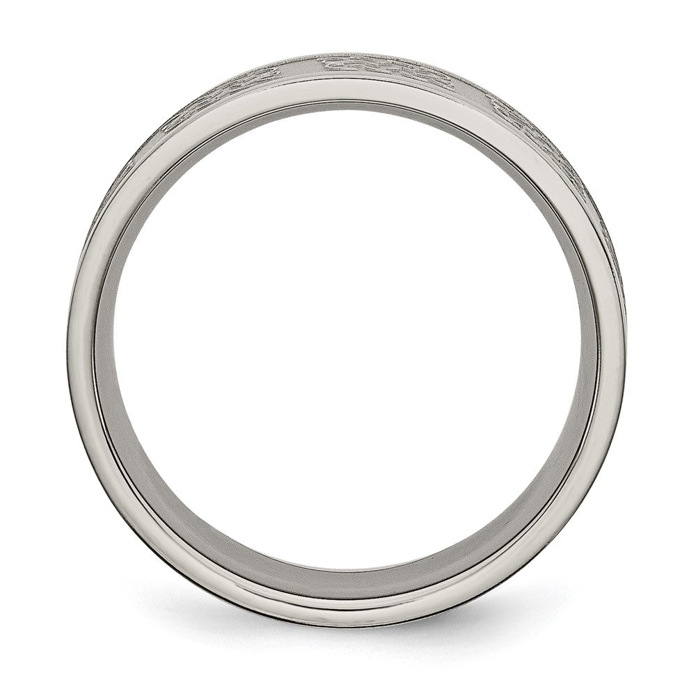 Titan Satiniert Mittig 7mm Fantasie Design Ring