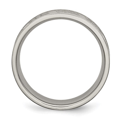 Titan Satiniert Mittig 7mm Fantasie Design Ring