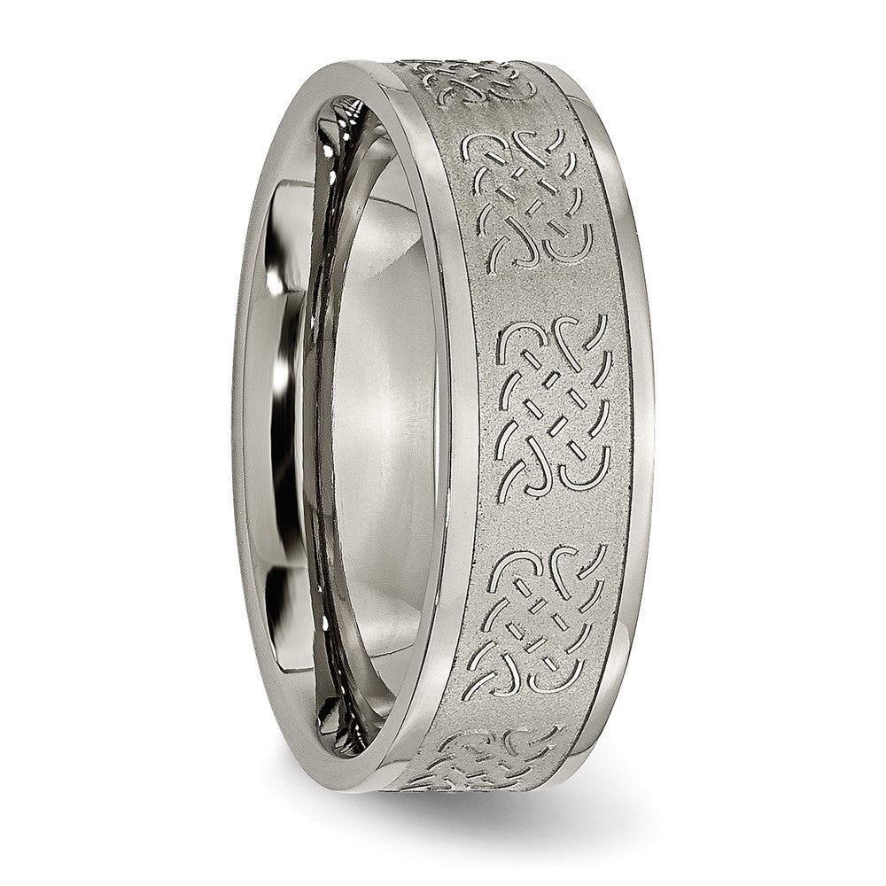 Titan Satiniert Mittig 7mm Fantasie Design Ring