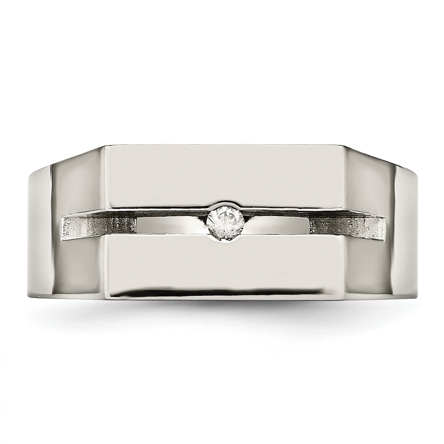 Titan mit Diamant Poliert Ring